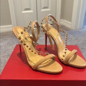 Elegant Nude Studded Heels